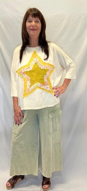 Easel 1/2 Sleeve Star Top ET21930